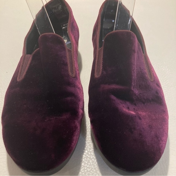 FITFLOP Sz  10 Superskate Burgundy Velveteen Flats Slip-on Comfort Shoes - Picture 3 of 13